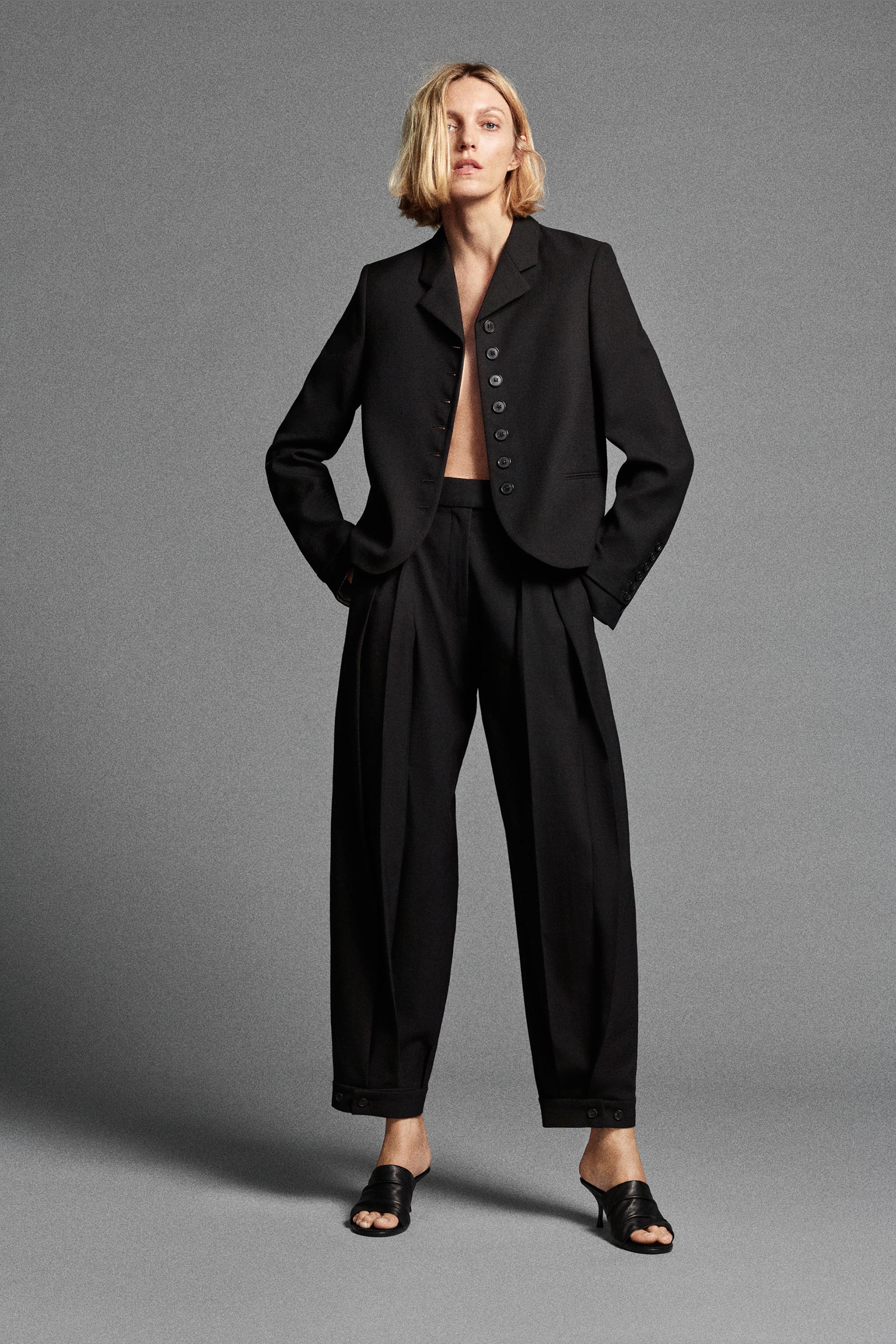 ZW COLLECTION PLEATED TROUSERS WITH TABS